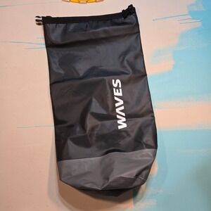 WAVES Dry Bag Waterproof 30L Black Grey Roll Top‎ Heavy Duty Handle Strap Canoe